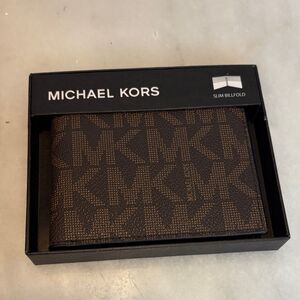 Michael Kors Wallet Leather Coated Canvas Signature Men's Slim Billfold Monogram